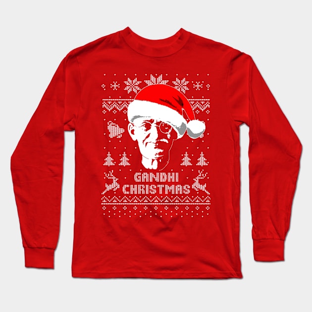 Mahatma Gandhi Christmas Long Sleeve T-Shirt by Nerd_art